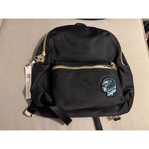 StoneClvoer NFL Philadelphia Eagles Black Nylon Backpack Gold Zipper NFL Tag